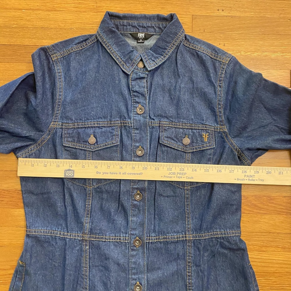 Frye Indigo Denim Long-Sleeve Shirt Dress - Picture 6 of 13